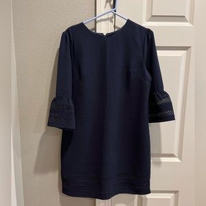 Banana Republic Navy Ruffle Shift Dress - Size 8 - EUC